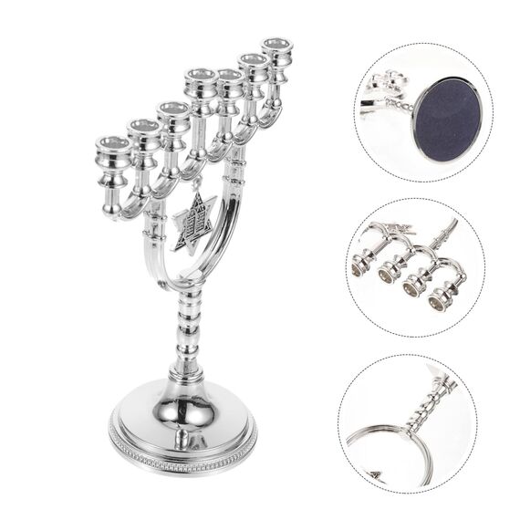 BIUDECO Chanukkah-Menorah-Zweige, Kerzenhalter, dekorativer Hanukah-Kerzenhalter, Schreibtisch-Tischplatte, elegante Urlaubsdekoration