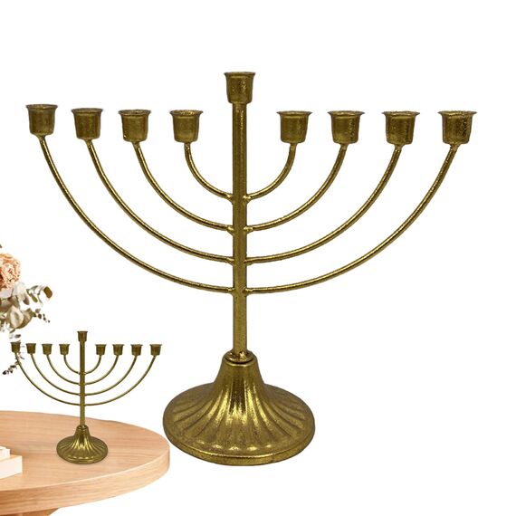 Menorah-Kerzenhalter, Hanukka, Kerzenhalter Hanukka für Kerzen mit einem Durchmesser von 0,51 Zoll (0,51 Zoll), abnehmbare Menora mit 7/9 Zweigen, Vintage Menora aus Hanukkah-Eisen für Schabbat,