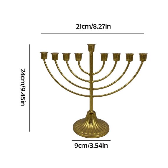 Menorah-Kerzenhalter, Hanukka, Kerzenhalter Hanukka für Kerzen mit einem Durchmesser von 0,51 Zoll (0,51 Zoll), abnehmbare Menora mit 7/9 Zweigen, Vintage Menora aus Hanukkah-Eisen für Schabbat,