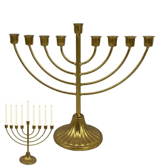 Menorah-Kerzenhalter, Hanukka, Kerzenhalter Hanukka für Kerzen mit einem Durchmesser von 0,51 Zoll (0,51 Zoll), abnehmbare Menora mit 7/9 Zweigen, Vintage Menora aus Hanukkah-Eisen für Schabbat,