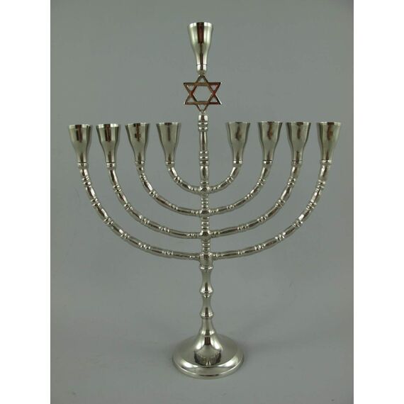 Clever-Deko Chanukkaleuchter 9-armig Menorah Menora Davidleuchter Kerzenleuchter DAVIDSTERN