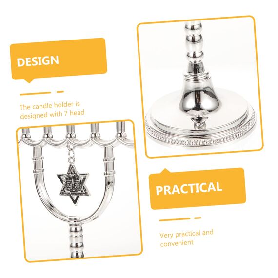 BIUDECO Chanukkah-Menorah-Zweige, Kerzenhalter, dekorativer Hanukah-Kerzenhalter, Schreibtisch-Tischplatte, elegante Urlaubsdekoration