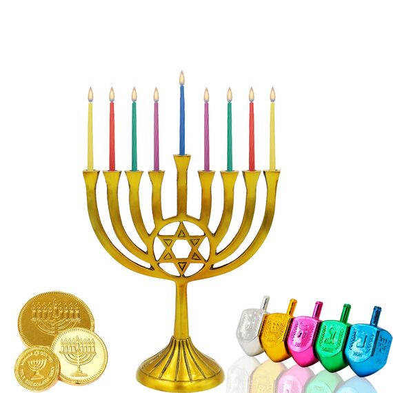 The Dreidel Company Menorah Candles Chanukka-Kerzen, 44 bunte Chanukka-Kerzen für alle 8 Nächte Chanukka, 20 Stück