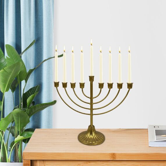 Menorah-Kerzenhalter, Hanukka, Kerzenhalter Hanukka für Kerzen mit einem Durchmesser von 0,51 Zoll (0,51 Zoll), abnehmbare Menora mit 7/9 Zweigen, Vintage Menora aus Hanukkah-Eisen für Schabbat,