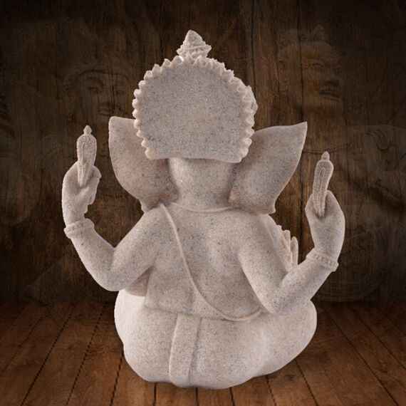 Kitchnexus Ganesha Buddha Statue Kleine Sandstein Skulptur Elefant Statue Buddha Figur als Dekor und Geschenk