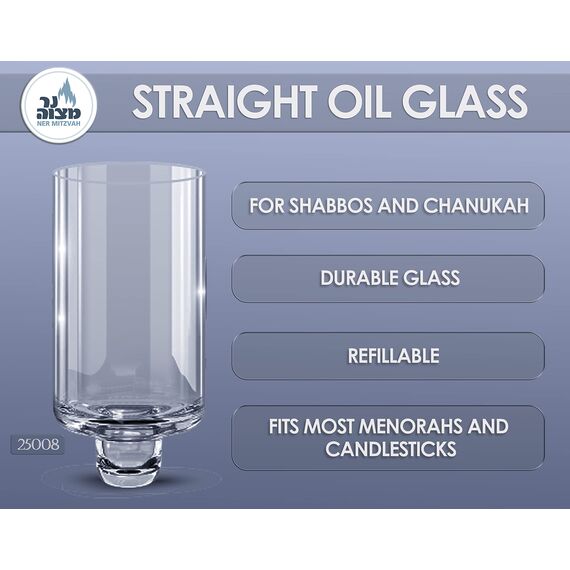 Ner Mitzvah Hanukkah Menorah Glass Oil Cups â€“ Elegant Holders for Oil for Shabbos and Chanukah â€“ Durable Quality, Long-Lasting - (9 Pack)