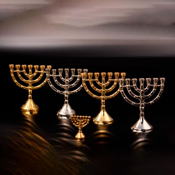 NKlaus MenorahKerzenständer Handarbeit Menorah klein Jerusalem bis 8mm Kerzen NEU 2694
