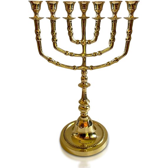Salomons Menorah 35,6 cm hohes Messing, 7 Zweige, Menora Kerzen, Marke: Salomons Menora, The Light Within Your Home