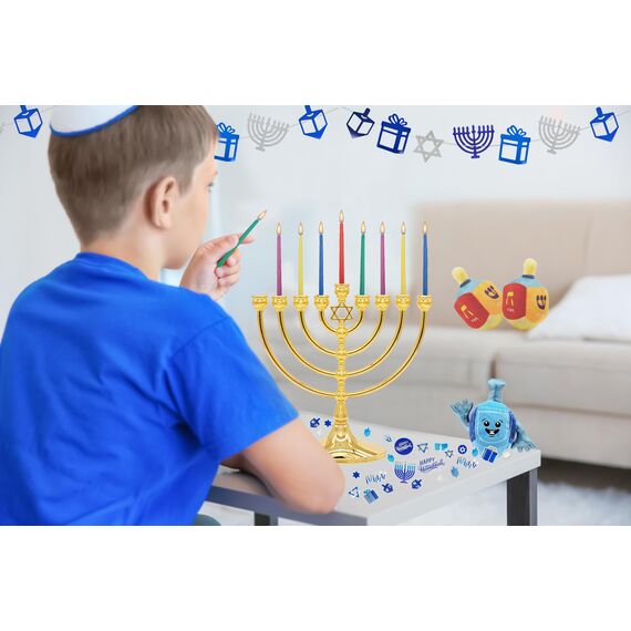 The Dreidel Company Menorah Candles Chanukka-Kerzen, 44 bunte Chanukka-Kerzen für alle 8 Nächte Chanukka, 20 Stück