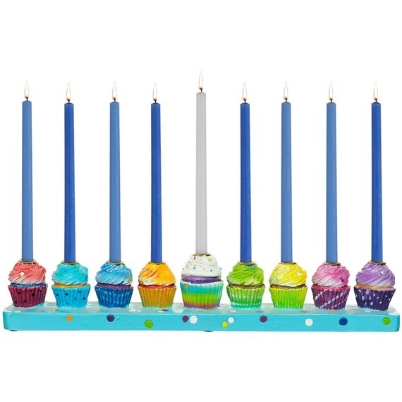Rite Lite Chanukah Menora aus Kunstharz, handbemalt, 29,2 cm