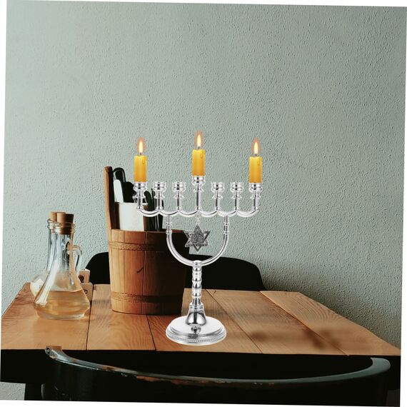 BIUDECO Chanukkah-Menorah-Zweige, Kerzenhalter, dekorativer Hanukah-Kerzenhalter, Schreibtisch-Tischplatte, elegante Urlaubsdekoration