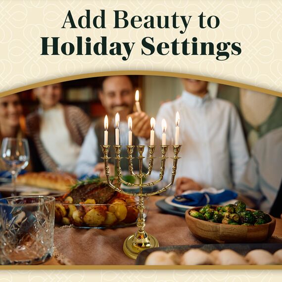 Salomons Menorah 35,6 cm hohes Messing, 7 Zweige, Menora Kerzen, Marke: Salomons Menora, The Light Within Your Home