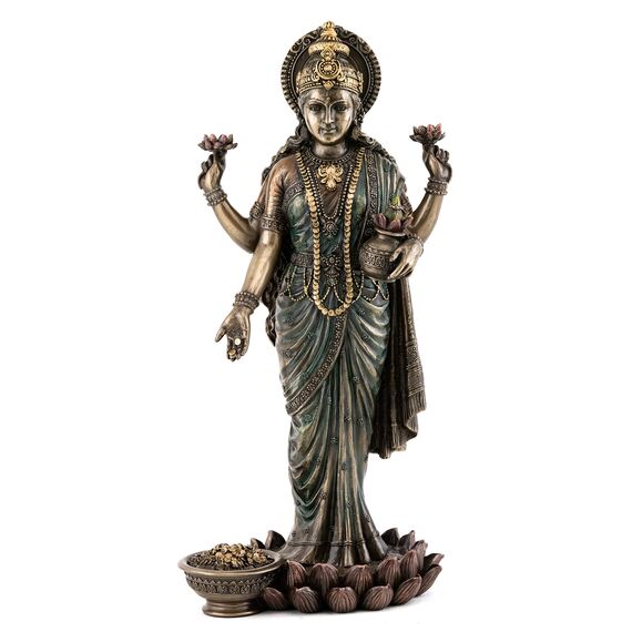Buddha Groove Lakshmi Hindu-Göttin des Reichtums, Wohlstands, Weisheit und Glücks Statue