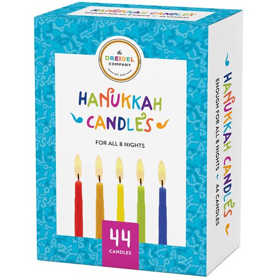 The Dreidel Company Menorah Candles Chanukka-Kerzen, 44 bunte Chanukka-Kerzen für alle 8 Nächte Chanukka, 20 Stück