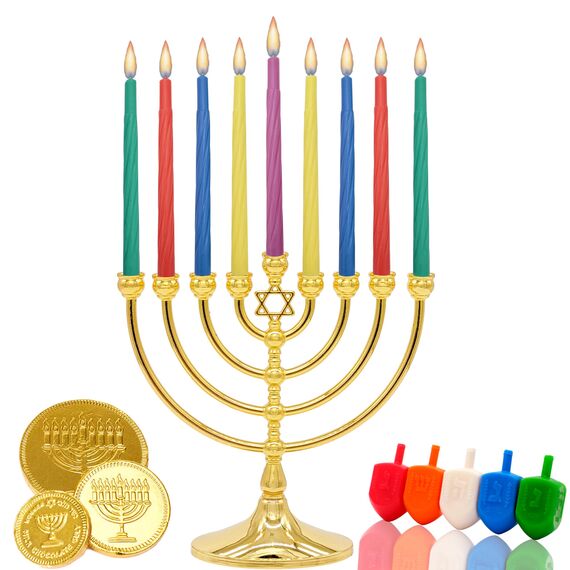 The Dreidel Company Menorah Candles Chanukka-Kerzen, 44 bunte Chanukka-Kerzen für alle 8 Nächte Chanukka, 20 Stück