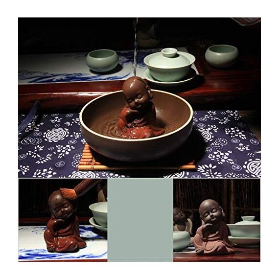 Kleine niedliche Buddha-Statue aus Keramik, Mönch-Figur, kreatives Handwerk, Puppen, Ornamente, Geschenk, chinesische Keramikkunst und Kunsthandwerk (G)