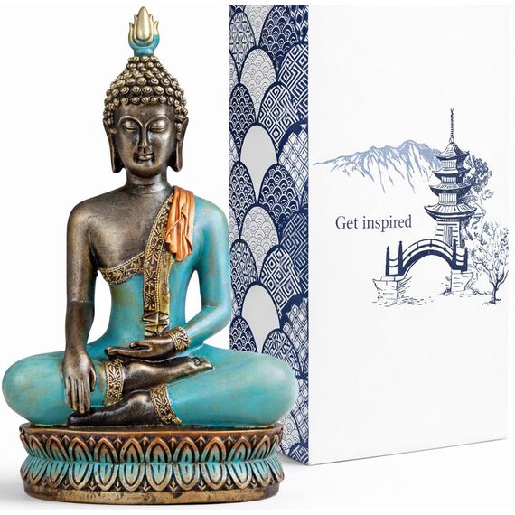 25DOL Buddha-Statuen für zu Hause, 33 cm, Buddha-Statue (Der Moment der Erleuchtung) Sammlerstücke und Figuren, Meditationsdekoration, Yoga-Zen-Dekor, Hindu- und Ostasiatische Dekoration