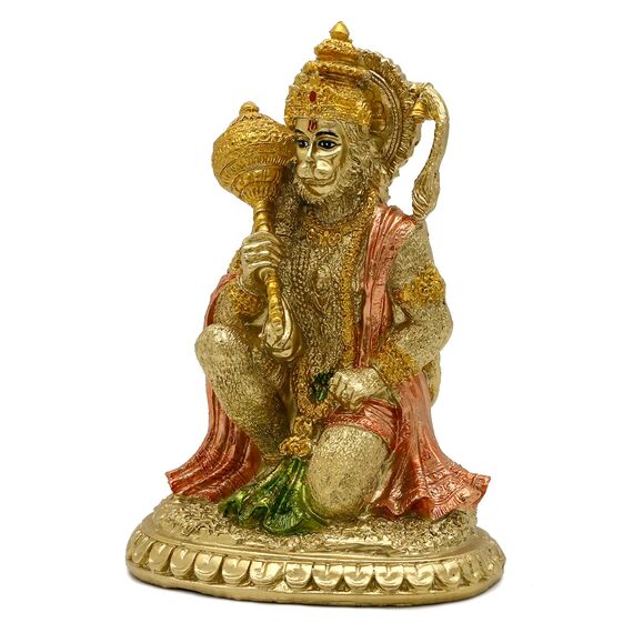 alikiki Hindu-mythologische Ramayana-Hanuman-AFFE – Indische Gottesstatue, östliche Erleuchtung, Anhänger von Lord Rama Altar Skulptur – Indien Home Puja Tempel Mandir Buddha Dekor