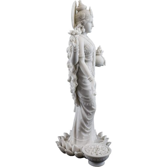 Top Collection Lakshmi Statue, Hindu-Göttin des Reichtums, Wohlstand, Weisheit und Glück, 25 cm, Sammelfigur (weißer Marmor)