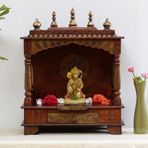 alikiki Hindu-mythologische Ramayana-Hanuman-AFFE – Indische Gottesstatue, östliche Erleuchtung, Anhänger von Lord Rama Altar Skulptur – Indien Home Puja Tempel Mandir Buddha Dekor