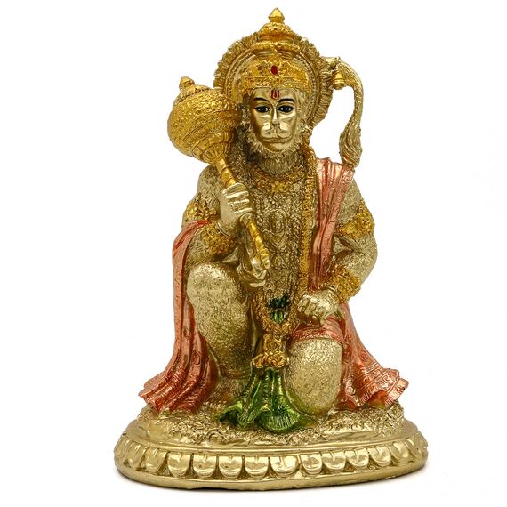 alikiki Hindu-mythologische Ramayana-Hanuman-AFFE – Indische Gottesstatue, östliche Erleuchtung, Anhänger von Lord Rama Altar Skulptur – Indien Home Puja Tempel Mandir Buddha Dekor