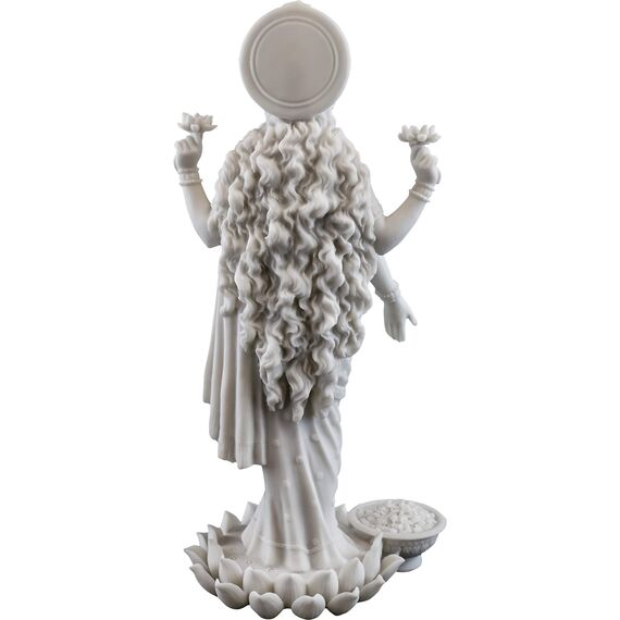 Top Collection Lakshmi Statue, Hindu-Göttin des Reichtums, Wohlstand, Weisheit und Glück, 25 cm, Sammelfigur (weißer Marmor)