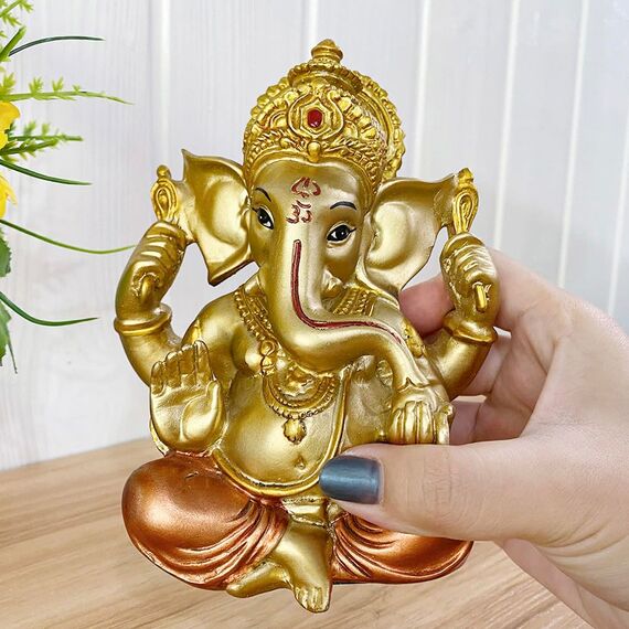 alikiki Indischer Elefant Buddha Ganesha Idol Statue – Skulptur Indien Home Temple Mandir Pooja Artikel Indische Hochzeit Return Geschenke Diwali Meditation Yoga Zimmer Altar Dekoration