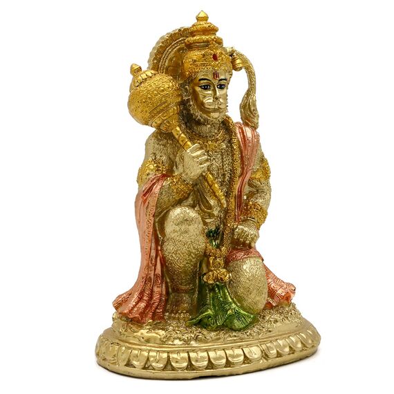 alikiki Hindu-mythologische Ramayana-Hanuman-AFFE – Indische Gottesstatue, östliche Erleuchtung, Anhänger von Lord Rama Altar Skulptur – Indien Home Puja Tempel Mandir Buddha Dekor