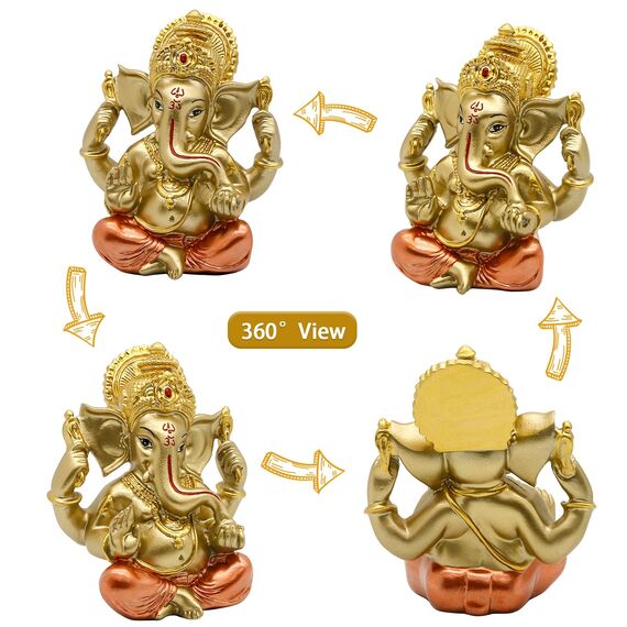 alikiki Indischer Elefant Buddha Ganesha Idol Statue – Skulptur Indien Home Temple Mandir Pooja Artikel Indische Hochzeit Return Geschenke Diwali Meditation Yoga Zimmer Altar Dekoration