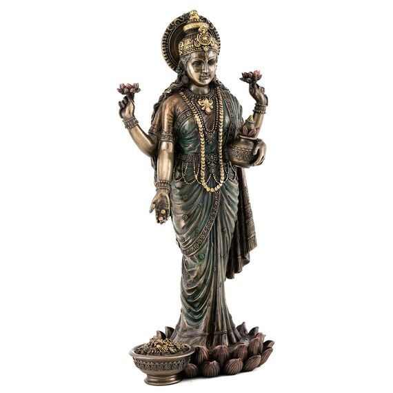 Buddha Groove Lakshmi Hindu-Göttin des Reichtums, Wohlstands, Weisheit und Glücks Statue
