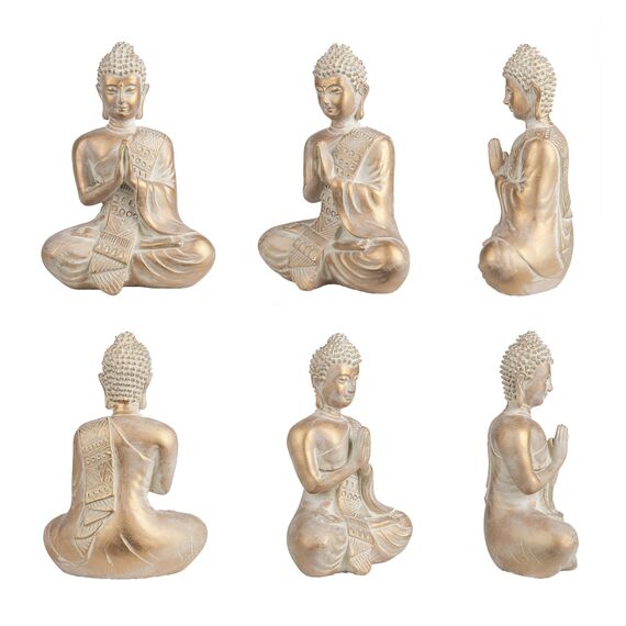 TERESA'S Collections Betende Buddha-Statue, meditierender Buddha, ruhige dekorative Figur für Zuhause, Büro, Schreibtisch, spirituelles Wohnzimmer, Outdoor, Dekoration, Yoga Zen Dekor (16.3 cm)