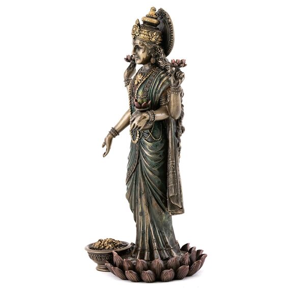 Buddha Groove Lakshmi Hindu-Göttin des Reichtums, Wohlstands, Weisheit und Glücks Statue