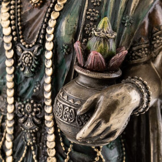 Buddha Groove Lakshmi Hindu-Göttin des Reichtums, Wohlstands, Weisheit und Glücks Statue
