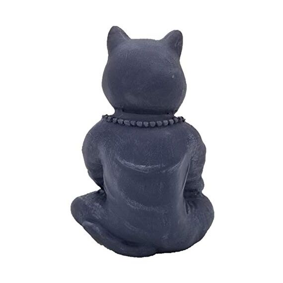 RK Collections Buddha-Katzenstatue in meditierender Katzenfigur-Pose für Zen-Katzen-Gedenkstätte oder spirituelles Dekor. Dhyana Mudra Pose Yoga. Meditierendes Kätzchen.