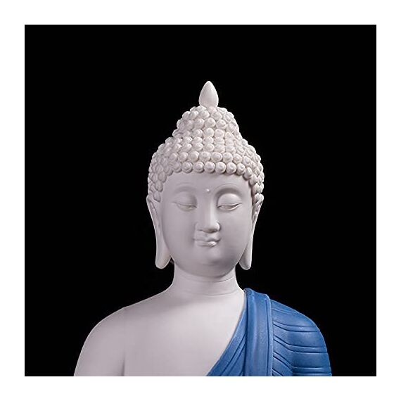 Houlu Keramik-Buddha-Statuen für Heimdekoration, kleine Buddha-Dekoration, Statue für drinnen und draußen, Blau