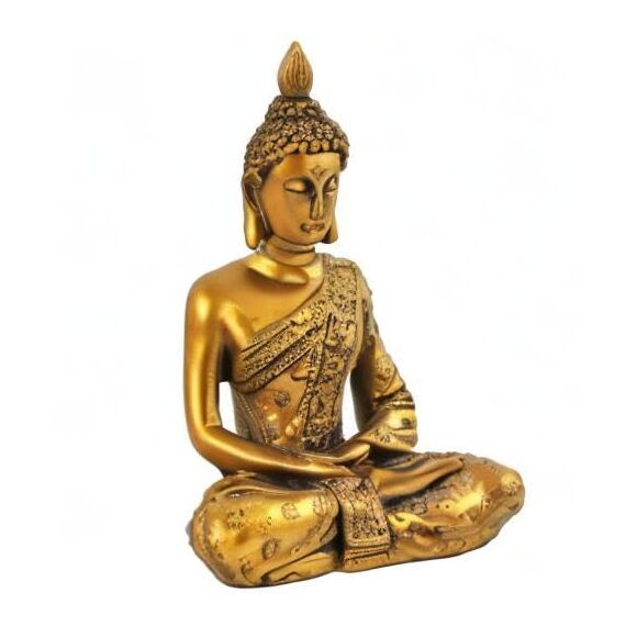 Tied Ribbons Buddha Statue for Home Décor- Buddha Showpiece for Home Decoration Buddha Statue Ornament, Resin Small Zen Buddha Meditating
