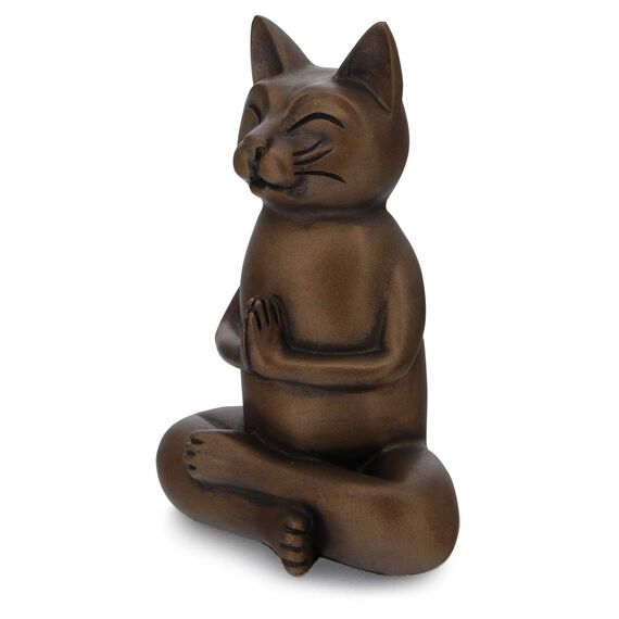 Buddha Groove Meditierende Namaste Katze Zen betende Statue, mehrere Farben (Antike Bronze)