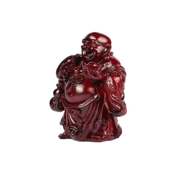 lachineuse - Traditionelle lachende Buddha-Statue, 18 cm, Farbe: Rot, Feng Shui-Dekoration, chinesisches Zen-Deko, für Wohnzimmer, Büro, Geschenkidee China, Glücksbringer