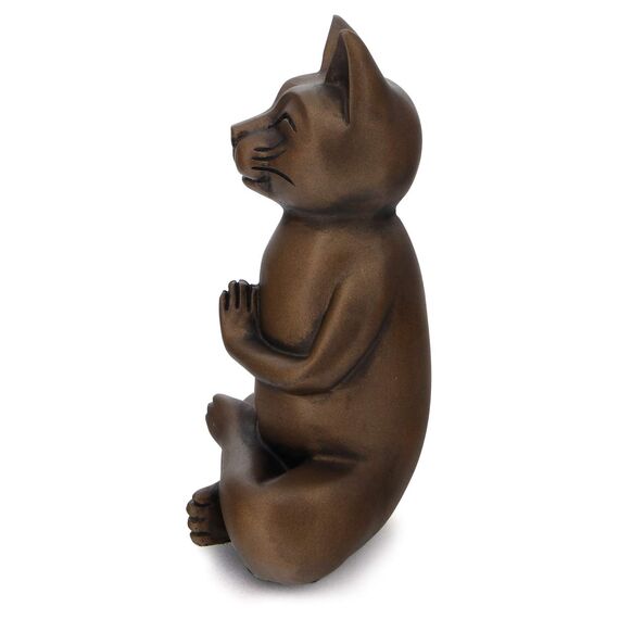 Buddha Groove Meditierende Namaste Katze Zen betende Statue, mehrere Farben (Antike Bronze)