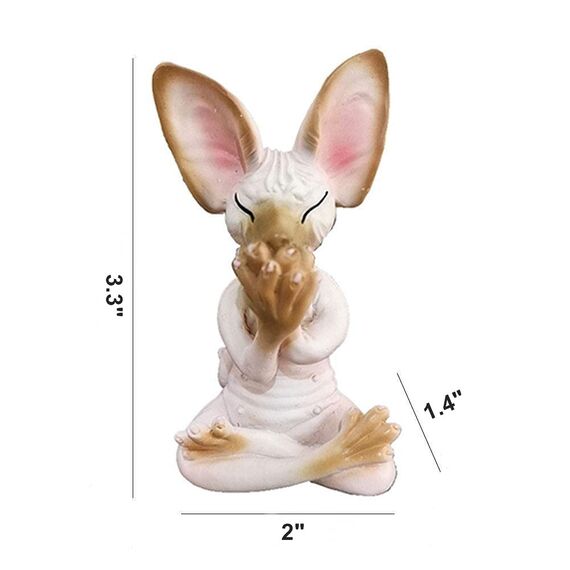 JARPSIRY QIANSHENG Set von 3 Weisen Sphynx Katzenstatue See Hear Speak No Evil Zen Meditation Yoga Katzen Figur Buddha Katzen Skulpturen 3,3" hohe Regalsitter