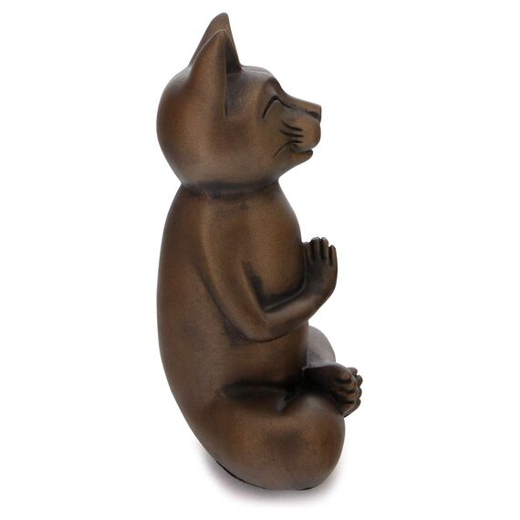 Buddha Groove Meditierende Namaste Katze Zen betende Statue, mehrere Farben (Antike Bronze)