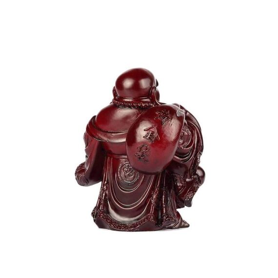 lachineuse - Traditionelle lachende Buddha-Statue, 18 cm, Farbe: Rot, Feng Shui-Dekoration, chinesisches Zen-Deko, für Wohnzimmer, Büro, Geschenkidee China, Glücksbringer