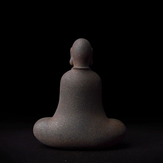 Daisylily Buddha-Statue ohne Gesicht, massives Gusseisen, für drinnen und draußen, Zen-Dekor für spirituelle Raummeditation