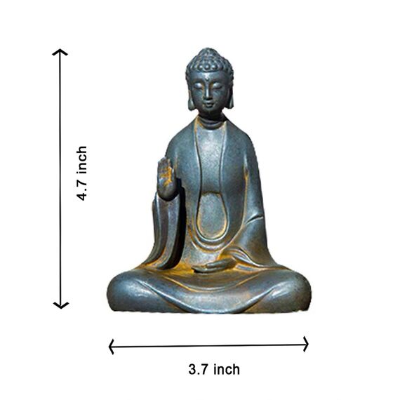 Daisylily Buddha-Statue ohne Gesicht, massives Gusseisen, für Innen- und Außenbereich, Zen-Dekoration für Meditation und spirituellen Raum