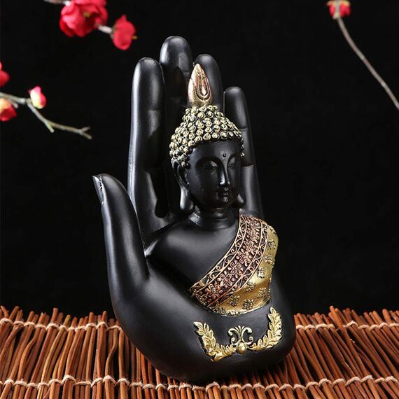 Buddha-Statue, Buddha, sitzend in der Hand, meditierender thailändischer Buddha, Heimdekoration, Buddha-Statue, geeignet für Flur, Schlafzimmer, Wohnzimmer und andere Orte