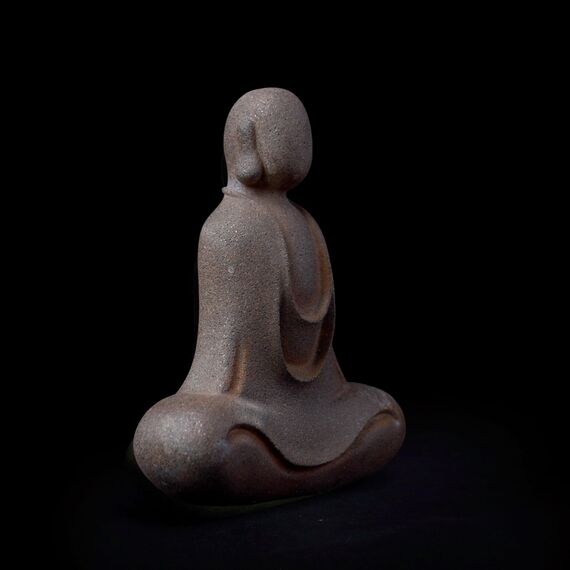 Daisylily Buddha-Statue ohne Gesicht, massives Gusseisen, für drinnen und draußen, Zen-Dekor für spirituelle Raummeditation