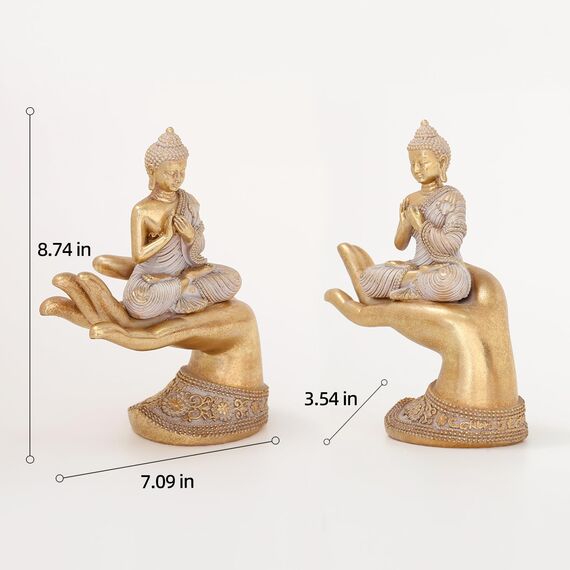 Buddha-Statue für Heimdekoration, goldfarben, 22,1 cm, Buddha-Statuen für Zen-Dekor, Buddha-Statue, groß für spirituelle Buddha-Dekoration für Wohnzimmer, Buddha, Geschenk für Entspannung, Meditation