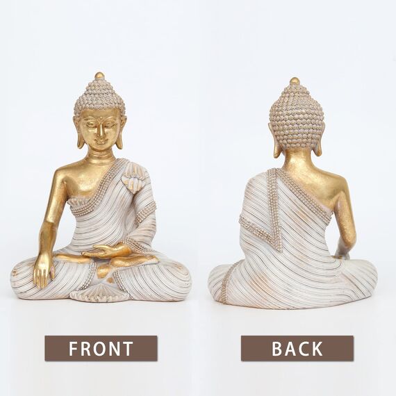 Suoedd Goldene Buddha-Statue, 26,7 cm – großer Indoor-Buddha für Heimdekoration, Zen, Wohnzimmer und Meditation