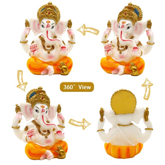 Hindu-Lord Ganesha Idol – Indien Gott Ganesha Statue Diwali Geschenke indische Puja Artikel Home Temple Mandir Pooja Dekor Auto Dekor Indische Hochzeit Diwali Geburtstagsgeschenke Yoga Zimmer Altar