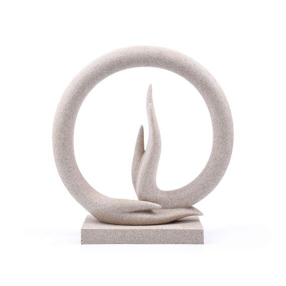 Carefree Fish Buddha-Handstatue, Wüstensandstein, Yoga-Dekoration, The Art of Minimalism, wertvolle Kollektion (massiv, 3 kg)